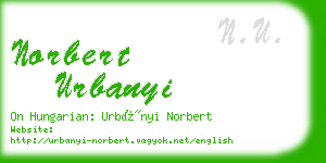 norbert urbanyi business card